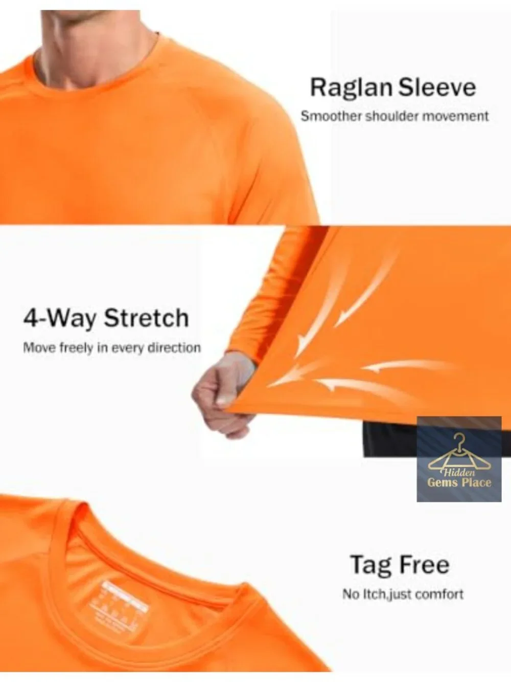 Men's UPF 50+ Long Sleeve Rash Guard Swim Top Quick Dry SPF Fishing Shirt